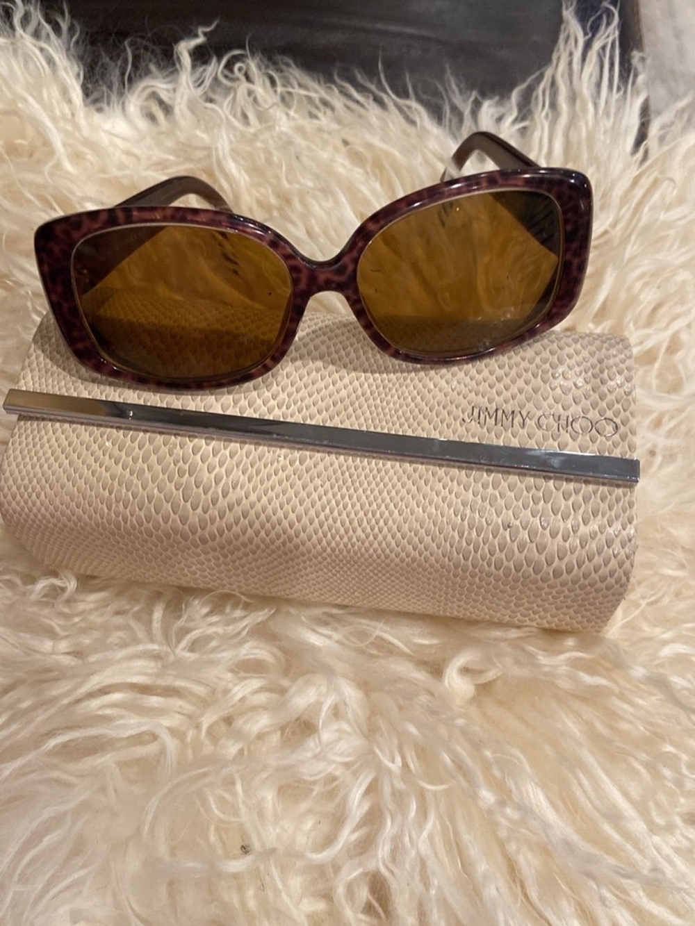 Jimmy Choo Tortoiseshell Oversized Rx Sunglasses with Case And COA - Picture 9 of 14